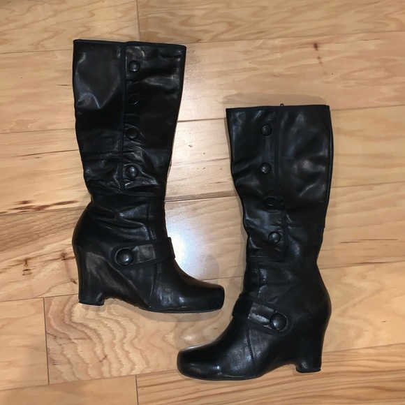Black Real Leather Boots